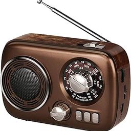Gelielim Portable Radio AM FM SW, Bluetooth Speaker Retro Radio, Support USB/TF Card,Best Sound，Easy to Operate，Rechargeable Battery Operated, Suitable for Indoor&Outdoor, Gift for Parents-7