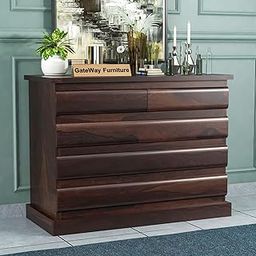 Solid Wooden Chest of Drawer (Jylen_Walnut Finish)-20