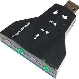 AlexVyan Airplane Virtual 7 1 Channel USB Sound Adapter External Sound Card with 2 Stereo Output and Mono Microphone-Input Jack (Black) Aeroplane with Volume/Sound Buttons-8