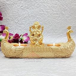 JAIPUR ACE Beautiful Vinayak Ji Statue Best for Home & Office Decor Size (Flute Vinayak) (Boat Ganesha)-image-23