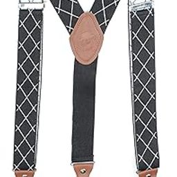 Men's Artistic Checks Strap Width Elastic Suspenders (3.5 Cm)-image-50