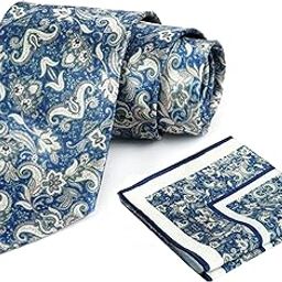 Tie for Men – Micro Silk Neck Ties Set with Cufflinks Flower Pin, Pocket Square & Black Gift Box, Combo Necktie Sets for Office Wear, Formal Suits & Weddings (0, FDAXPN1)-image-1