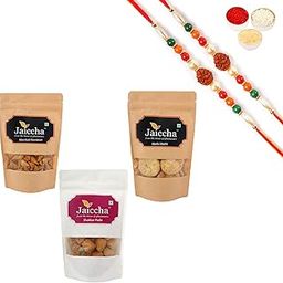 Jaiccha Ghasitaram Diwali Gifts - Pack of 3 Methi Mathi, Shakkar Pada and Mini Katli Namkeen with 2 T-Lites-image-32