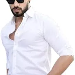 tee projekt Shirt for Men Cotton Plain Spread Collar Casual Shirt Parfect for ormal Wear, Home Wear, Office Wear-picture-1