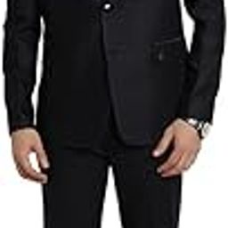 Men Polyviscose Tailored Fit Navy Blue Party Suits (3 Piece)-picture-32