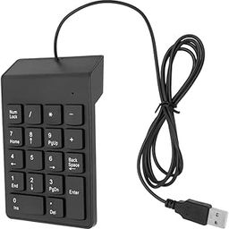 Digitara Wired Numeric Keypad, Ultra Slim Number Pad with 18 Keys, USB2.0 Wired Numeric Keypad Portable Nonslip Number Pad Wide Compatibility USB Numpad for Financial Accounting (0034)-42