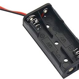 AA 2 Cell Battery Holder Hard Plastic Case with Wire (1.5V x 2 Cells = 3 Volt) Pack of (1)-14