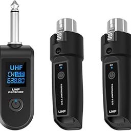 TAVOSOP Wireless Microphone Transmitter Receiver 2.4Ghz, XLR Microphone Wireless System, Rechargeable Wireless Mic Adapter for Audio Mixer, Dynamic Mic, Electric Guitar Bass (1 receive + 2transmit)-31