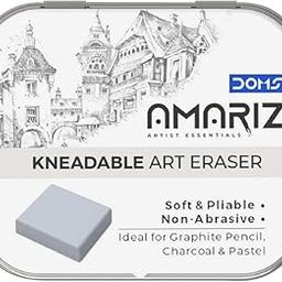 Doms Artist Essentials Amriz Kneadable Art Eraser | Ideal For Graphite Pencil, Charcoal & Pastel | Soft & Pliable | Perfect For Professional & Amateur Artists | Grey, Pack of 3-29