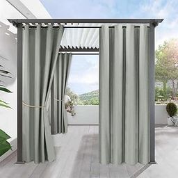 Outdoor Curtains for Garden Patio Balloon of Pavilion Beach 134x210cm Grey-image-49