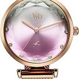 fastrack Vyb Aura Quartz Analog Silver & Pink Dial Watch for Women-picture-43