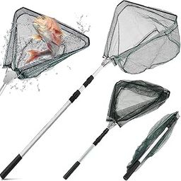 Proberos® Fishing Net,Foldable 36-66 inch Telescopic Fishing Landing Net with Aluminum Alloy Handle for Ponds Carp Trout Fishing-picture-0