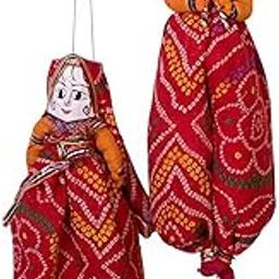 Rajasthani Katputli Dolls Wood Folk Puppets, Traditional Handcrafted Rajasthani Colorful Wooden Face, 1 Male and 1 Female Cultural Dance Show Dolls and Home Decor-image-67