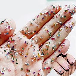 MAYCREATE® 3D Nail Art Ornaments Dazzling Tiny Acrylic Nail Charms - Colorful Mixed Shapes, Flat Back & Non-Adhesive, DIY Acrylic Nail Charms for DIY Manicure-image-33