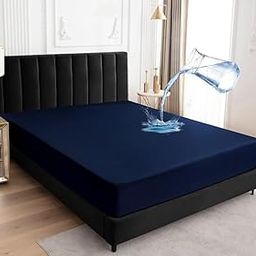 ELEVANTO Cotton Feel Terry 60x72 inch Ultra Soft Waterproof Mattress Protector| Breathable Hypoallergenic Mattresses Cover for King Size Bed (5x6 feet, Navy - Pack of 1)-image-67