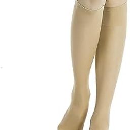 1 Pair Skin Color Knee High Stockings for Girls and Women | Ultra Stretchable Sheer Lightweight Stockings for Formal Office Travel and Airplane Use-image-79
