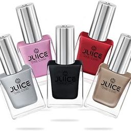 JUICE Quick-dry, Long Lasting, Chip Resistant, Gel Finish, High Gloss, F&D APPROVED COLORS & PIGMENTS 5 in 1 Nail Polish Combo 16-image-79