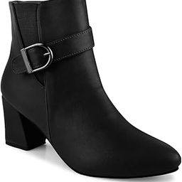 Women Black Solid Mid-Top Heeled Boots-image-17