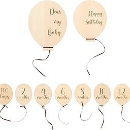 BNF Wooden Milestone Baby Wooden Milestone for Toddlers Children Newborn 9pcs | Baby | Keepsakes & Baby Announcements | Other Baby Keepsakes-41