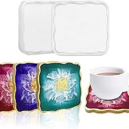 53ARTSResin Art Silicone Casting Mould Epoxy Mold Silicon Jewellery Moulds DIY Coaster Molds Square Shape 4 inch (Pack of 1)-image-17