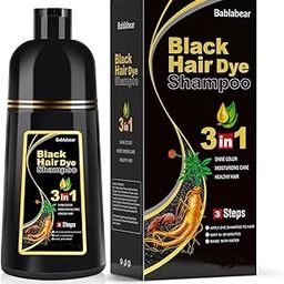 AGRO MANIA Black Hair Dye Shampoo for Gray Hair, Semi-Permanent Hair Color Shampoo for Women and Men, Herbal Ingredients, 3 in 1 100% Grey Coverage Natural herbal Ingredients (180 ML)-image-64