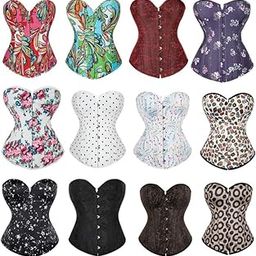 Graffiti Print Overbust Corset Top Women Bustier Gothic Fashion Satin Lace Up Colorful Corset Plus Size Corselet Lingerie-picture-6