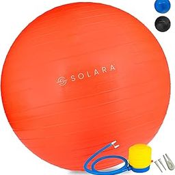 SOLARA Men & Women PVC Gym Ball for Exercise & Yoga with Pump, Anti Burst Swiss Birthing Stability Ball for Workout & Fitness, Yoga Ball, Exercise Ball for Men & Women (Red 65cm)-image-96