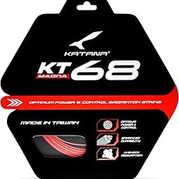Katana KT-68 Strings 0.66mm | Durability High | Optimum Power & Control Badminton Strings | Available in 5 Different Color (Pack of 2) Red-20