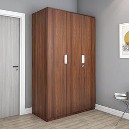 Nilkamal Joyce Neo 3 Door Engineered Wood Wardrobe Without Mirror | 1 Year Warranty | Walnut-image-45