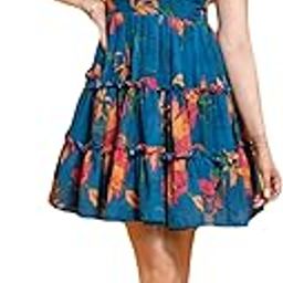 Loust Printed Flared Sleeveless Dress for Women and Girls Multi-Colored Blue-image-42
