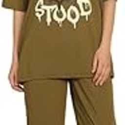 mack jonney Printed Round Neck Cotton Oversize Half sleeves Co-ord set Tracksuit For Women-P-picture-21