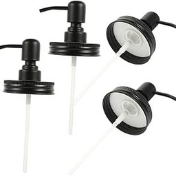 Cabilock 4pcs Stainless Steel Pump Dispenser Lids for Jars Hand Soap and Lotion Dispenser Tops Versatile for Kitchen Sink and Bathroom Use-image-11