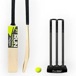 Protoner Cricket Set with Wooden Bat, Stumps and Ball, Sports Kit for Kids and Adults (Adults)-1