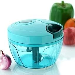 Solimo Plastic Compact Vegetable Chopper (450 ml) (Blue)-18