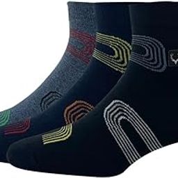 Men's Cotton Quarter Length Socks (Pack of 3) Denim Melange, Navy & Black-image-41