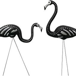 HEAVENGLOW Pack of 2, 30" Large Black Skull Flamingo Yard Ornament/Flamingo Lawn Ornaments/Ink Flamingo Garden Yard Stakes-image-41