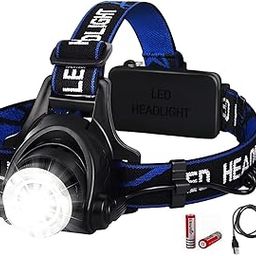 JAMUNESH ENTERPRISE Headlamp Torch, USB Rechargeable Led Flashlight, IPX4 Zoomable Waterproof Headlight with 4 Modes Perfect for Camping, Hiking, Outdoors-26