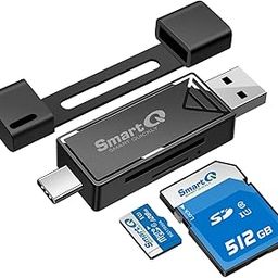 SmartQ USB-C and USB 3.0 SD Card Reader, 2-in-1 Memory Card Reader, Compatible with SDXC, SDHC, SD, MMC, RS-MMC, Micro SDXC, Micro SD, Micro SDHC Cards, and UHS-I Cards.-7