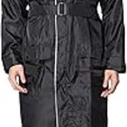 Men's Full-Length Waterproof Raincoat with Hood & Adjustable Waist Belt | Long Overcoat Style Rainwear for Monsoon Protection-12