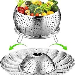 BizBee Vegetable Steamer Basket - Premium Stainless Steel Steamer for Kitchen | Momos Maker Steamer | Folding Expandable Steamer for Vegetables | Vegetable Steamer for Cooking-image-13