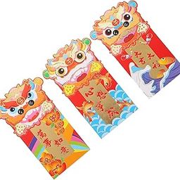 KESYOO 30pcs Chinese New Year 3D Lion Dance Red Envelope Red Packet Lai See Hong Bao Lucky Money Pow Pocket for 2022 Year of The Tiger Spring Festival-5