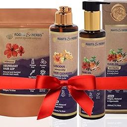 ROOTS AND HERBS Hibiscus Hair Lep+49 Herbs Hair Oil+Luscious Jabapushp Hair Cleanser & Conditioner Pack of 3(Hair Fall)-32