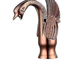 YCCUZA Bathroom Sink Faucet Swan Antique Copper Single Handle One Hole Vanity Faucets Bath Lavatory Deck Mount Commercial-image-80