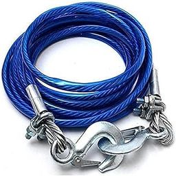 PEFKO PFK068 Universal 4 Meter Stainless Steel Wire Car Towing Cable/Towing Rope for All Cars/Vehicals with Both Side Hooks, Tow Capacity (7 TON)-picture-30