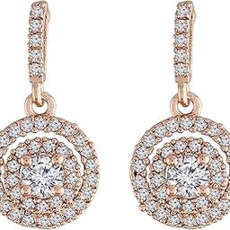 Stylish Latest Fashion Rose Gold Plated Mother's Day Special Glittering Crystal AD Stone Dangle & Drop Earrings for Women (E2955RG)-image-78