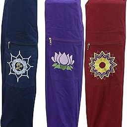 Ryan Cotton Matbag with Drawstring Adjuster with embroidery - (28" length x 5.5" dia) Assorted Color-47