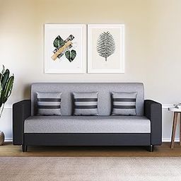 WESTIDO Steel Side Fabric 3 Seater Sofa (Finish Color - Black Grey, DIY(Do-It-Yourself)) | 1 Year Warranty, 3-Person Sofa-image-32