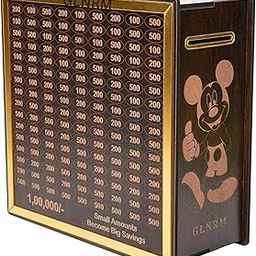 GLNRM Wooden Money Saving Box - 1,00,000 Rupees Money Saving Piggy Bank, Cash Vault Wooden Savings Box, Money Box with Money Target and Numbers to Check for Boys, Girls & Adults (Model 4)-image-89