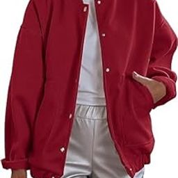 Solid Varsity Full Sleeves | Casual Button Bomber Jacket For Women's-image-90