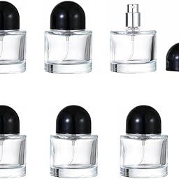 Hunky Dory 6pcs 30ml Empty Clear Glass Perfume Decant Spray Bottles with Pump and Black Cap For DIY Perfume, Essential Oils, Rose Water, Travel Use-16